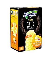 Swiffer Duster - Spolverino per pulizia 3D, 30 unità (6 x 5), fibre a 360 gradi, per catturare e trattenere la polvere, migliore delle piume standard, manico venduto separatamente