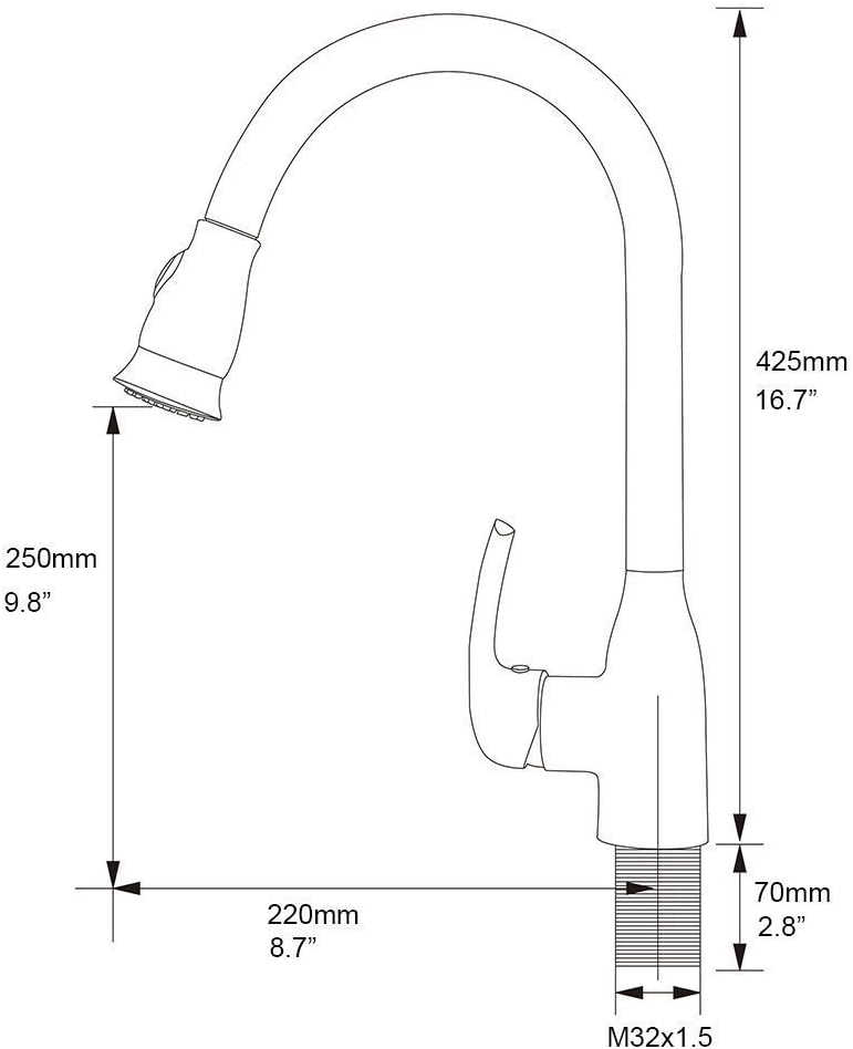 Flash Deals - 60% OFF Ufaucet Oil Rubbed Bronze Kitchen Faucet, Solid Brass Single Handle Pull Out Sprayer, Pull Down Kitchen Sink Faucet with Deck Plate