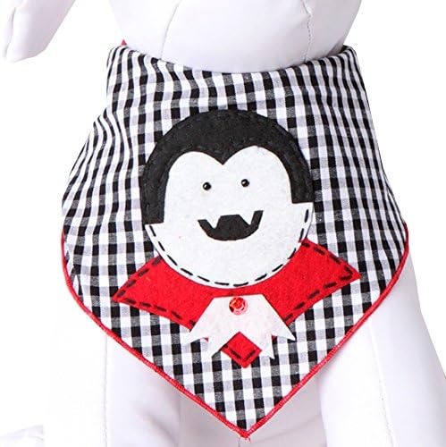 Tail Trends Halloween Dog Bandanas with Dracula Designer Appliques 100% Cotton (L)