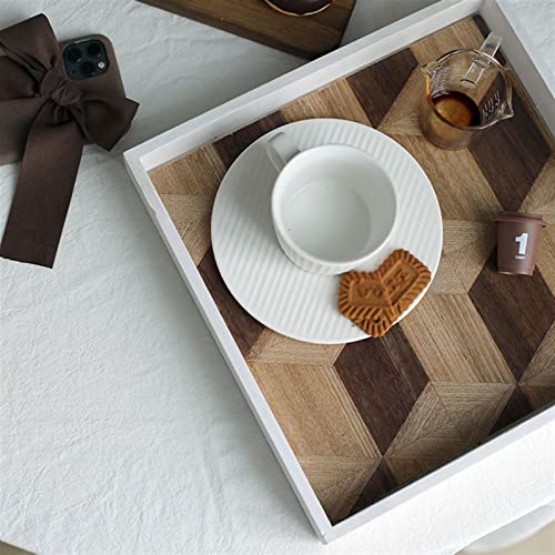 Plateau de service simple et a la mode en bois blanc pour table basse - 4