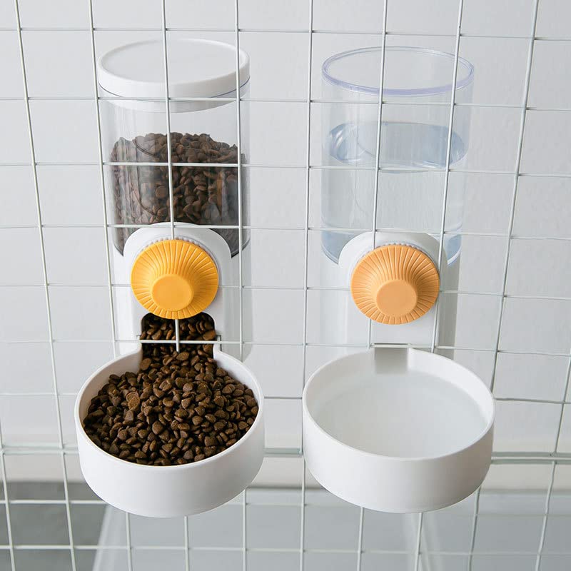 Distributore Automatico per Animali - Bevanda e Cibo per Cani e Gatti - Pratico e Resistente - Design Sospeso - Materiale PP - Facile da Usare [Acqua potabile + mangiatoia]