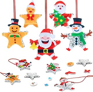 9 Pcs Christmas Star Baubles Santa Claus Snowman Set Assorted Christmas Crafts for Kids Make Your Own Christmas Baubles Mix and Match Decoration Kits for Toddlers Xmas Gifts Party Favors