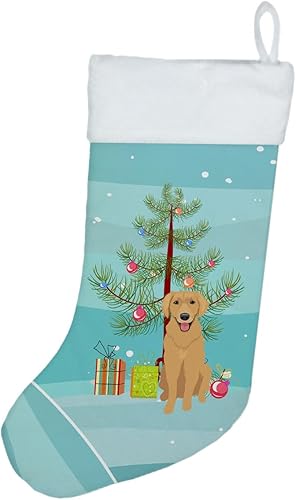 Caroline's Treasures WDK3069CS Golden Retriever Gold #2 - Calcetines de Navidad para colgar en la chimenea, decoración de fiesta de Navidad,