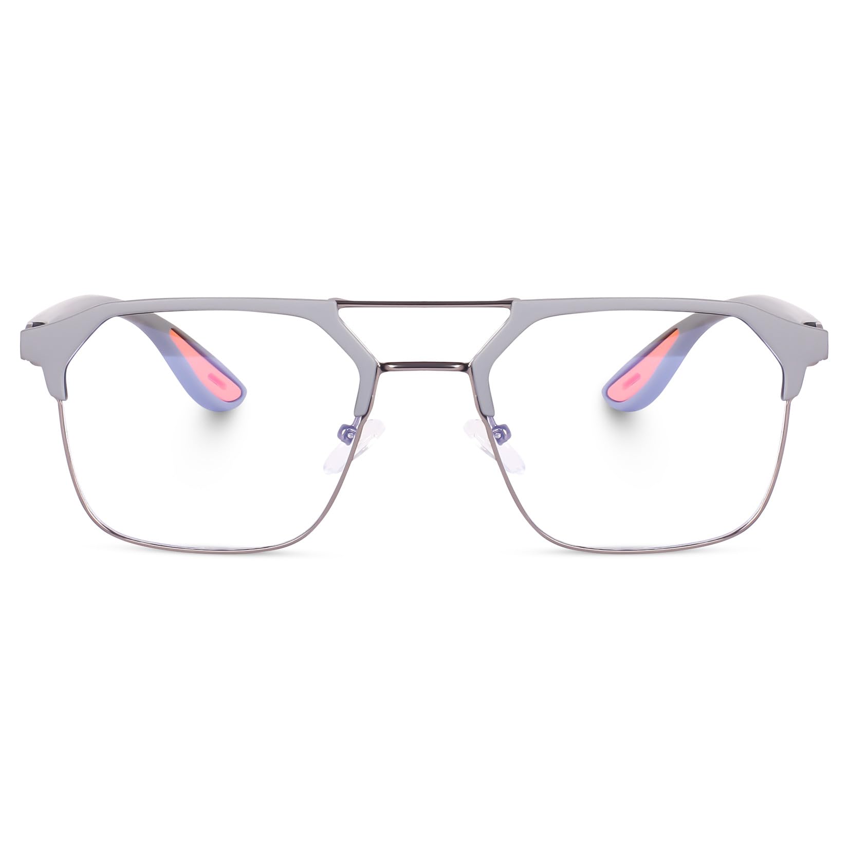 Poshh Eyewear Unisex Hexagonal UV Protected Zero Power Blue Cut Light Blocking Eyeglass Frame/Sunglasses And | Anti Glare | Blue Cut | Uv Protection | Eye Protection Glass |, Free Size 1