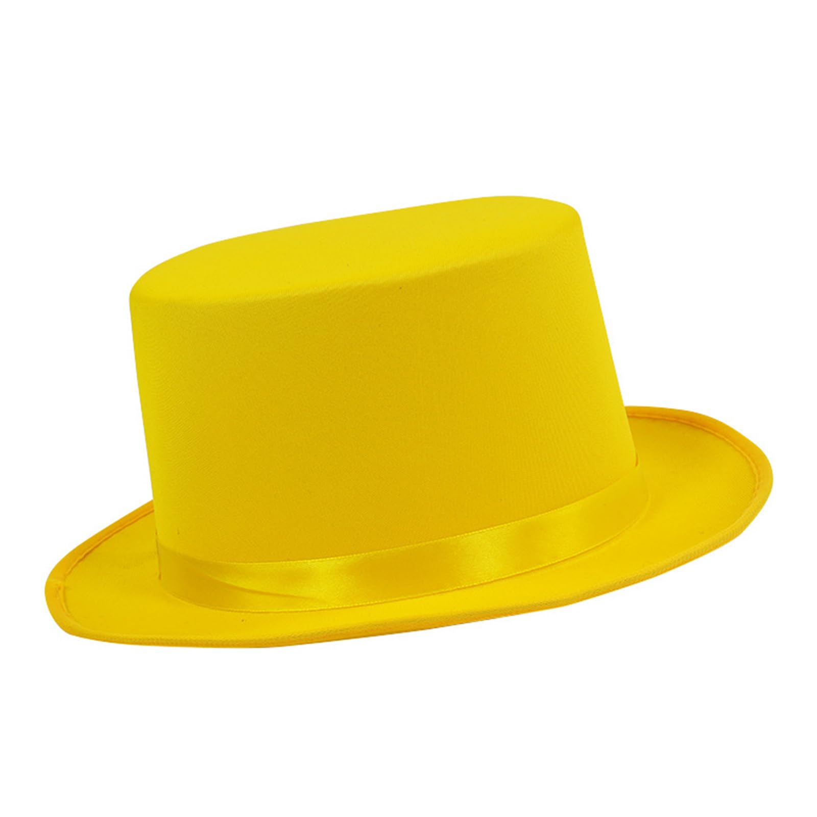 jebyltd Magician Hat Top Hat with Ribbon for Stylish Women Men Stage Shopping Outdoor Gatherings Dates Short Brimmed Panama Magicians Adult Yellow