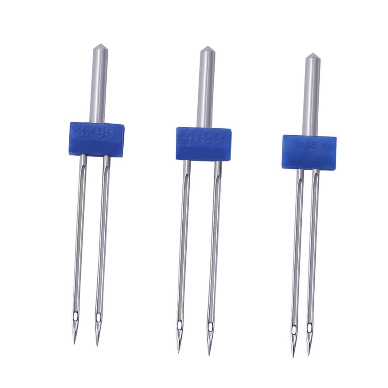 Zwillingsnadel für Nähmaschine 3mm Blau Metall 100 Stück C01-005-00171 | Doppelnadel, 1 Beutel, für Haushaltsnähmaschinen, Elektrische Multifunktions Ausführung