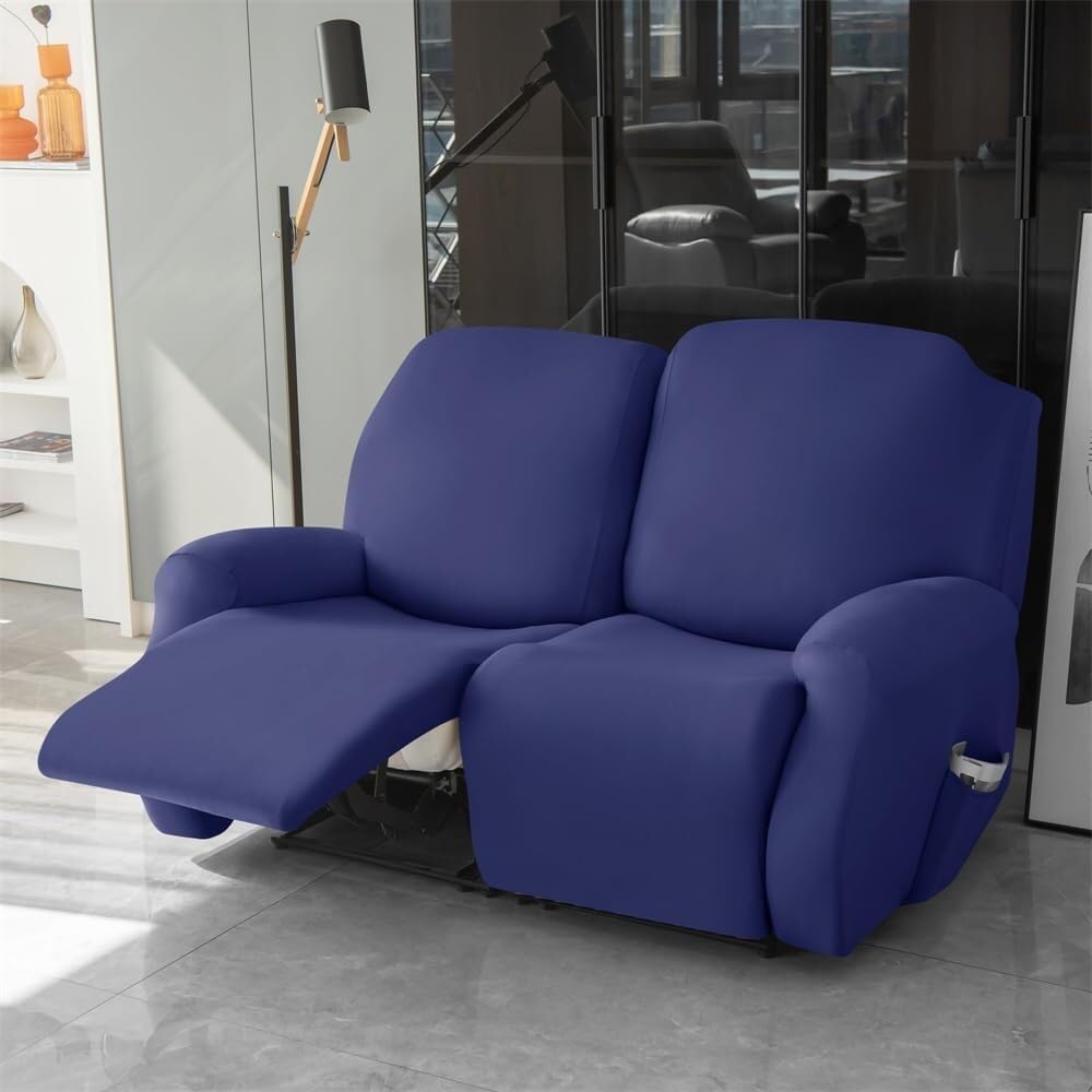 Funda elástica Impermeable para sillón reclinable, Color Liso, Antideslizante, con Bolsillo Lateral, Lavable, Protector de Muebles para Silla.