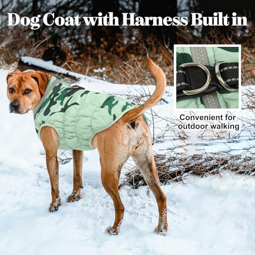 Image of Lelepet Warm Dog Winter Coat Dog Coats for Small Dogs Waterproof Dogs Jacket with Harness Built in Reflective Cold Weather Coats Windproof Zip-Up Winter Fleece Vest Snowsuit Chihuahua XS