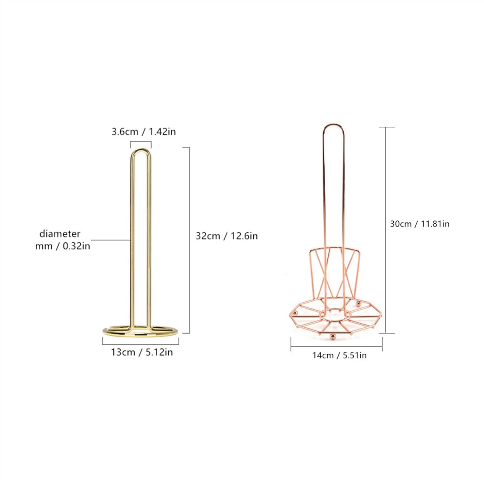 Küchenrollenhalter Edelstahl Küchenrolle Papier Handtuchhalter Badezimmer Tissue Stand Aufbewahrungsregal Esstisch Vertikale Servietten Rack Papierhandtuchhalter (Color : Golden)