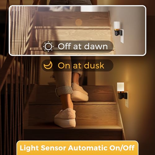 l lohas led night light night lights plug into wall dimmable nightlight with auto light sensor 3000k warm white 0-100lm plug in night light for hallway bedroom bathroom