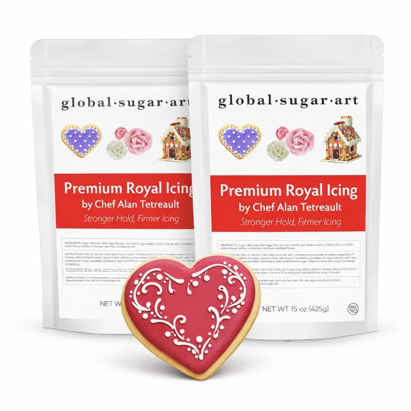 Premium Royal Icing Mix, Kosher Frosting for Cookie Decorating, Made in USA, Just add Water (15 Ounces, 2 Pack)