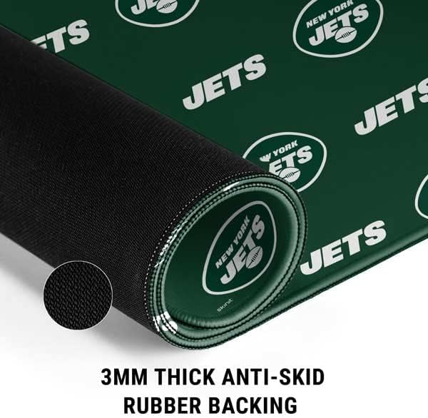 Skinit Extra Large Gaming Mouse Pad - Officially Licensed NFL New York Jets Blitz Series Design with Stitched Edges, Waterproof, Non-Slip Rubber Base, Desk Mat for Keyboard & Mouse