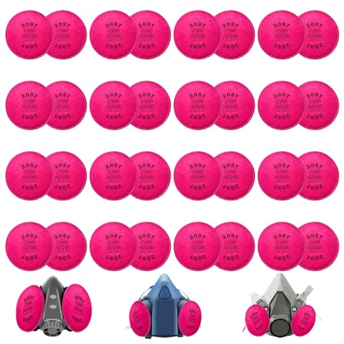 32Pcs 2091 Filters,P-100 Particulate Filter Installed on P-100 Filter, Compatible with 6000 6200 6800 7000 7502 FF-4 Series Against Painting Welding Dust Woodworking Sanding(16pack)