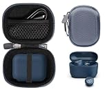 CaseSack Case for JLab Go Pop+,Go Air Pop,Air Tones+/ Tones, JBuds Mini True Wireless Earbuds, Compact Organizer for the Charger case and Charger Cord (Stone Blue)