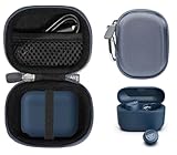 CaseSack Case for JLab Go Pop+,Go Air Pop,Air Tones+/ Tones, JBuds Mini True Wireless Earbuds, Compact Organizer for the Charger case and Charger Cord (Stone Blue)