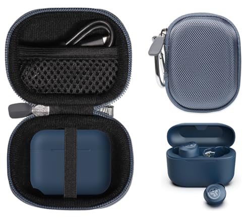 Image of Case for JLab Go Pop+,Go Air Pop,Air Tones+ / Tones, JBuds Mini True Wireless Earbuds, Compact Organizer for the Charger case and Charger Cord (Stone Blue)