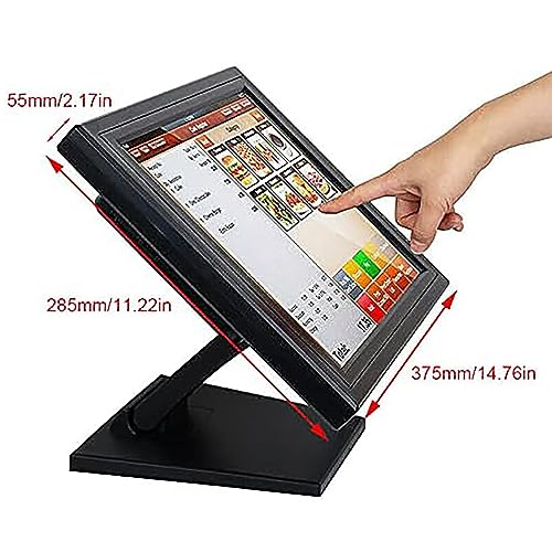 Image of Multi-Touch Monitor, 15-Inch Capacitive Touchscreen Monitor with VGA and HDMI Port, 1024 * 768 Resolution and Adjustable Base Angle, for Cashier, Restaurant Ordering, Warehouse, Retail, Gym