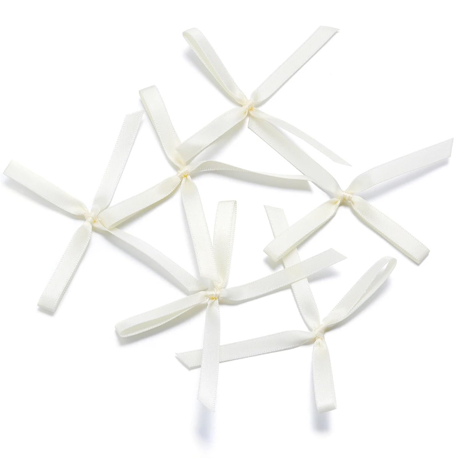 UJEDFHV Mini Bow Satin Ribbon Bows Bowknot Tassel Bow For Wrapping Bridal Bouquet Wedding Party Decoration for DIY Crafts(A Beige(30pcs))