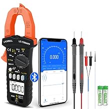 6000 Counts Clamp Meter & Bluetooth, Digital AC DC Voltage Current Amp Ohm Meter TRMS NCV Detector, Clamp Multimeter for Resistance Diode Continuity Temperature Car Electrical Tester 7200-APP