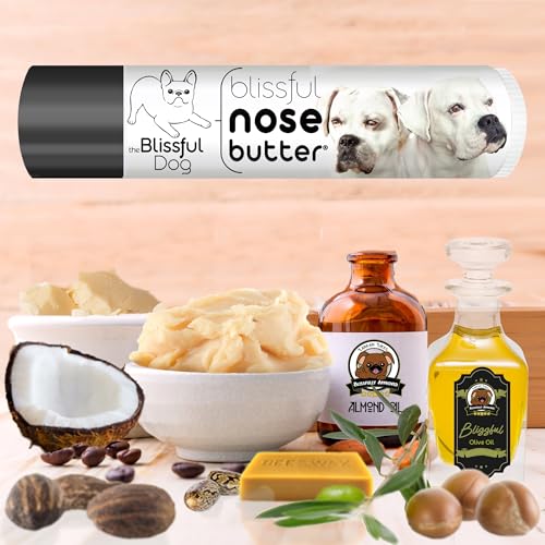 Image of The Blissful Dog White Boxer Nose Butter for Dry, Cracked Skin, Lick-Safe Dog Nose Balm with Moisturizing Shea Butter, Almond, Olive, and Essential Oils, Pet Supplies, Uncented, 0.15 oz.