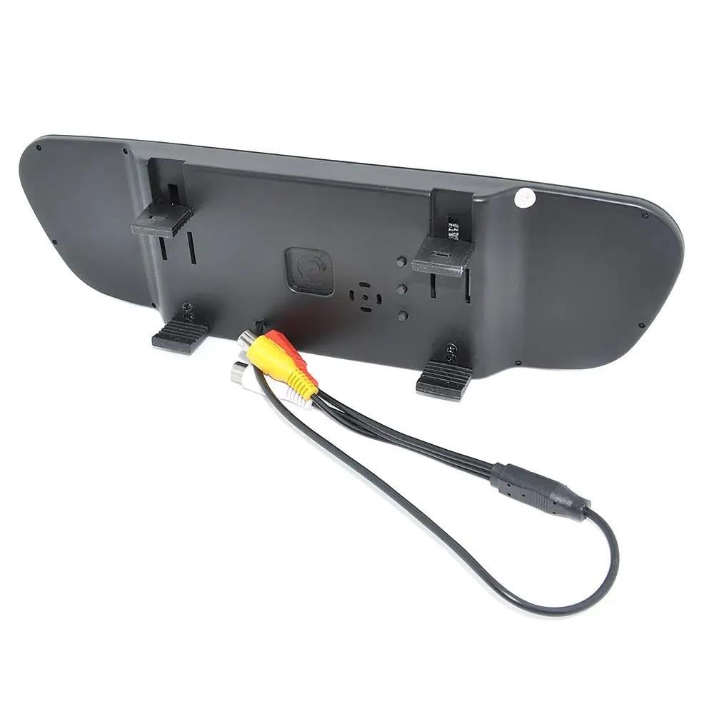 Coche Revertir Asistencia Aparcamiento Espejo 4.3 "Monitor Aparcamiento Monitor Espejo Retrovisor Coche + Cámara Marcha Atrás Respaldo 7 IR Noche Cámara de Aparcamiento