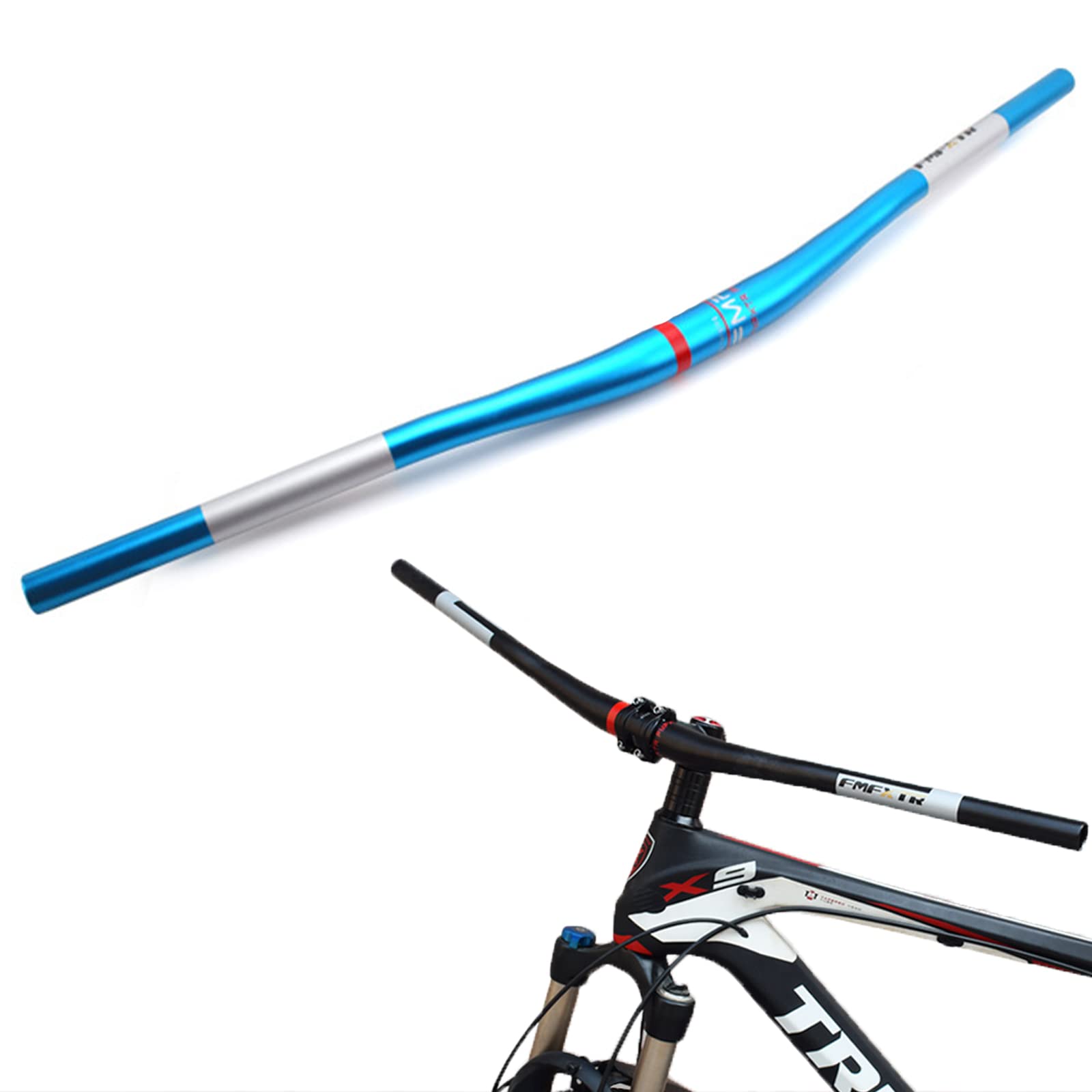 Fahrrad Lenker Aluminiumlegierung MTB Lenker Riser Bar Rennradlenker, Fahrradlenker, 31.8MM Fahrrad Handlebar für Mountainbike,Blue,720mm/28inch Sport & Freizeit
