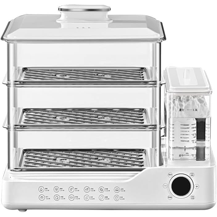 Vaporizador eléctrico de 3 niveles para cocinar sano en casa con temporizador