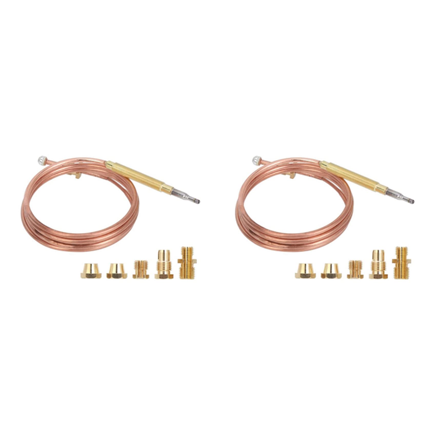 Jnchdghwa Golden 2X Universal Gas Stove Thermocouple With 10Pcs Nuts Heating Gas Burner Replacement Thermocouple Adaptor