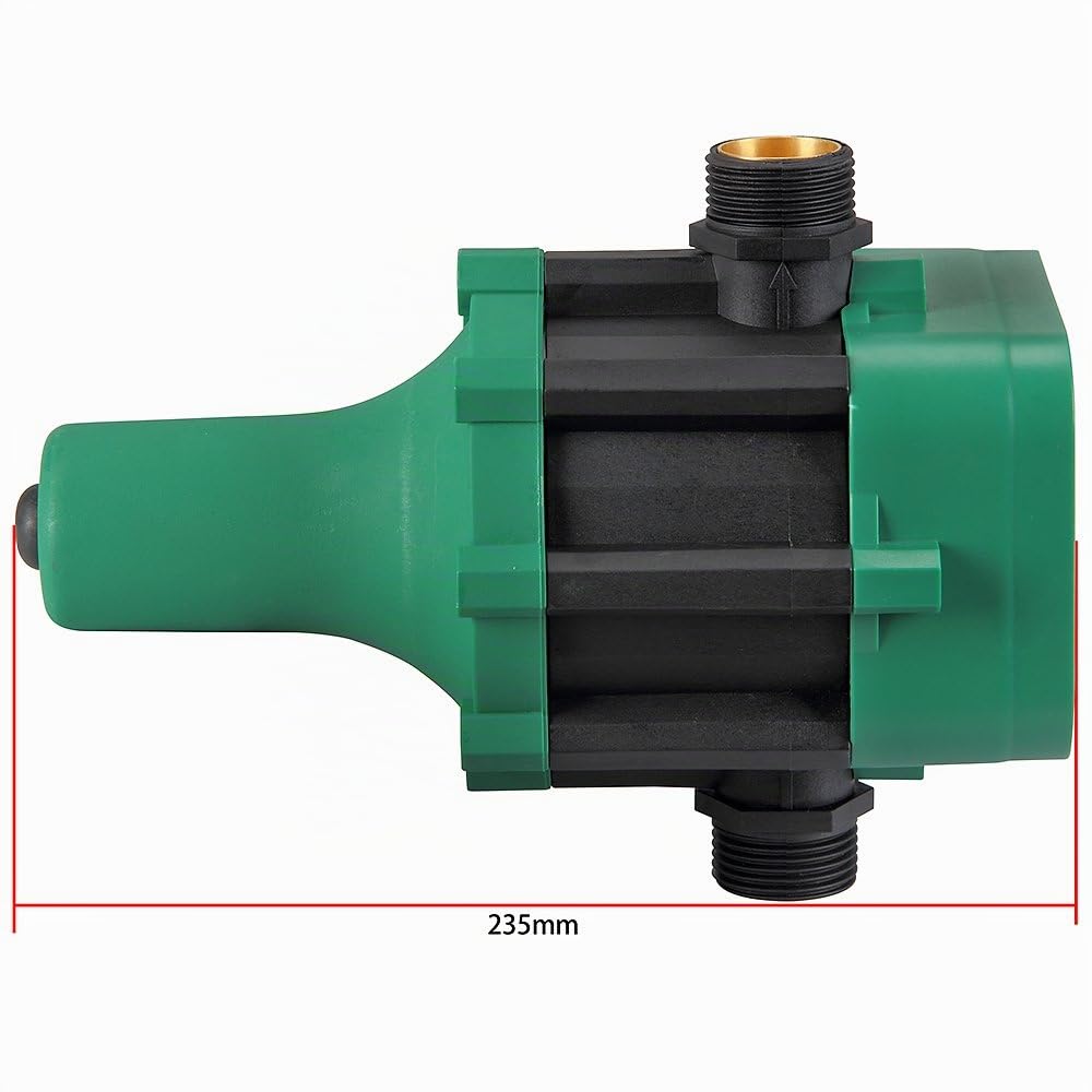 Monzana Interruptor de presión de agua con cable automático 10 Bar 23,5 x 17 x 17 cm Presostato para riego de jardín Verde