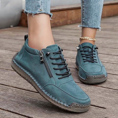 Zapatos ortopédicos mujer cómodos e impermeables de cuero hecho a mano 3