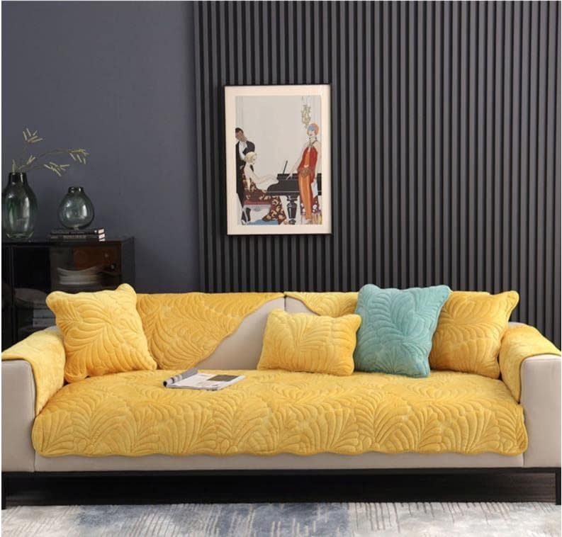 LUBOSE Velvet Sofa Covers, Washable Sofa Cover Protectors, Plush Sofa Covers, Sofa Protectors, Sofa Towels, Sofa Blankets(70 * 90cm, Yellow)