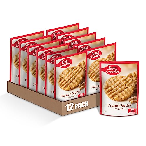 Image of Betty Crocker Peanut Butter Cookies, Cookie Baking Mix, 17.5 oz, 12 Pack