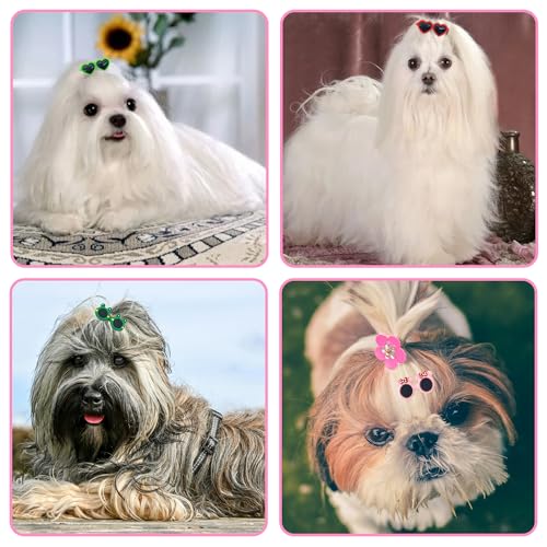 DHER 10 Stück Haarspangen für kleine Haustiere Haustierklammern Pet Hair Clips Kleine Tiere Haar Clip Hund Kopfbedeckung Süße Katze und Zubehör für Hundepartys (A)
