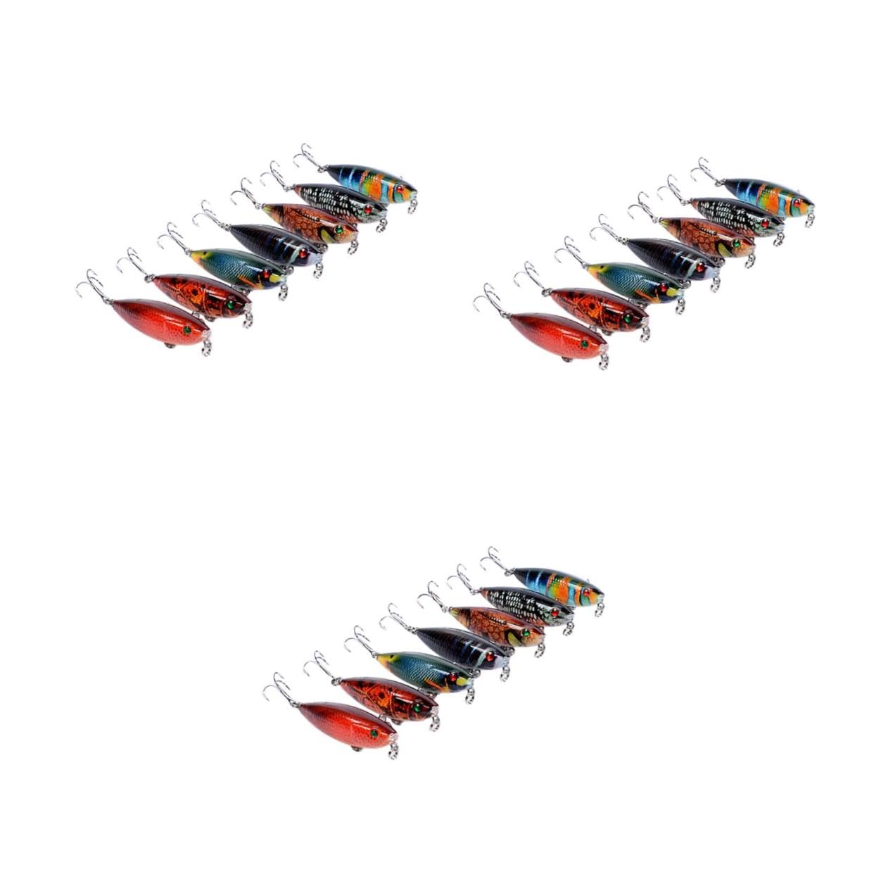 Hemobllo Leurres Flottants Matériel De Pêche Leurres pour Bars Leurres De Pêche Kit De Leurres Durs Crayons Triples Puissants Swimbaits Réalistes Appâts De Pêche Crayon Appâts