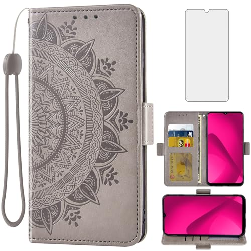 Housse T-Mobile Revvl 7 5G avec porte-carte et verre trempé inclus