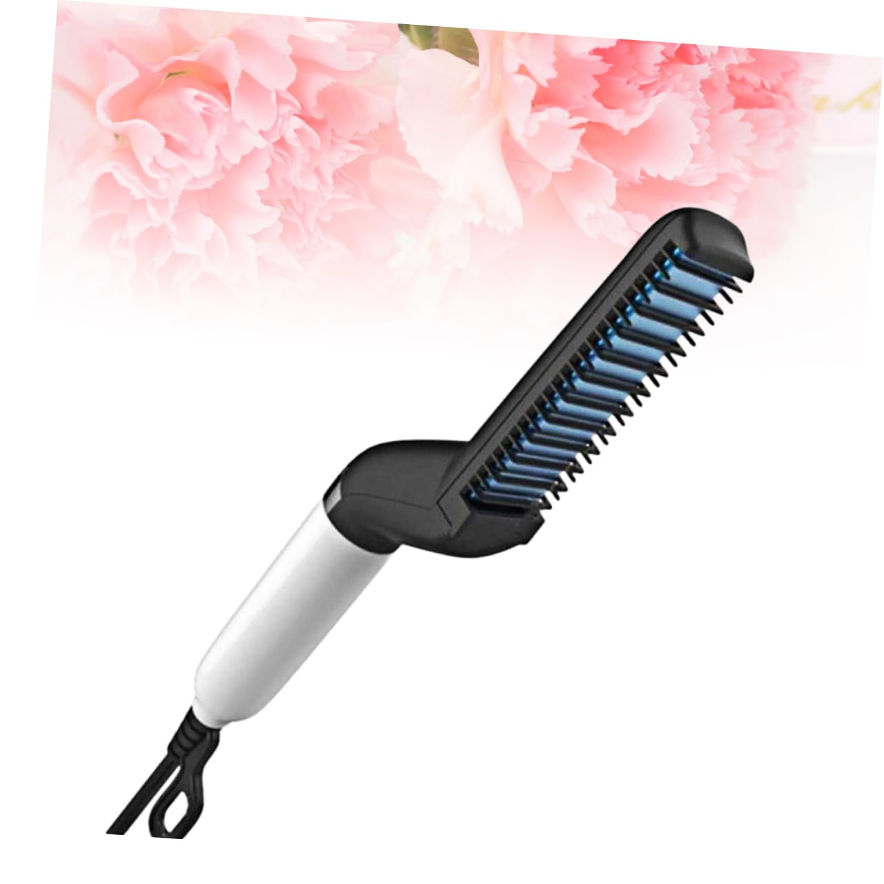 MUSISALY 1Pc Multifunctional Curling Comb and Straightening Brush for Men Ergonomic Non Slip Design Durable Hot Air Hair Tool Compact for Easy Travel Use Compatible with US Plug