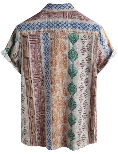 Image of VATPAVE Mens Casual Hawaiian Floral Shirts Short Sleeve Button Down Tropical Shirts Beach Summer Shirts