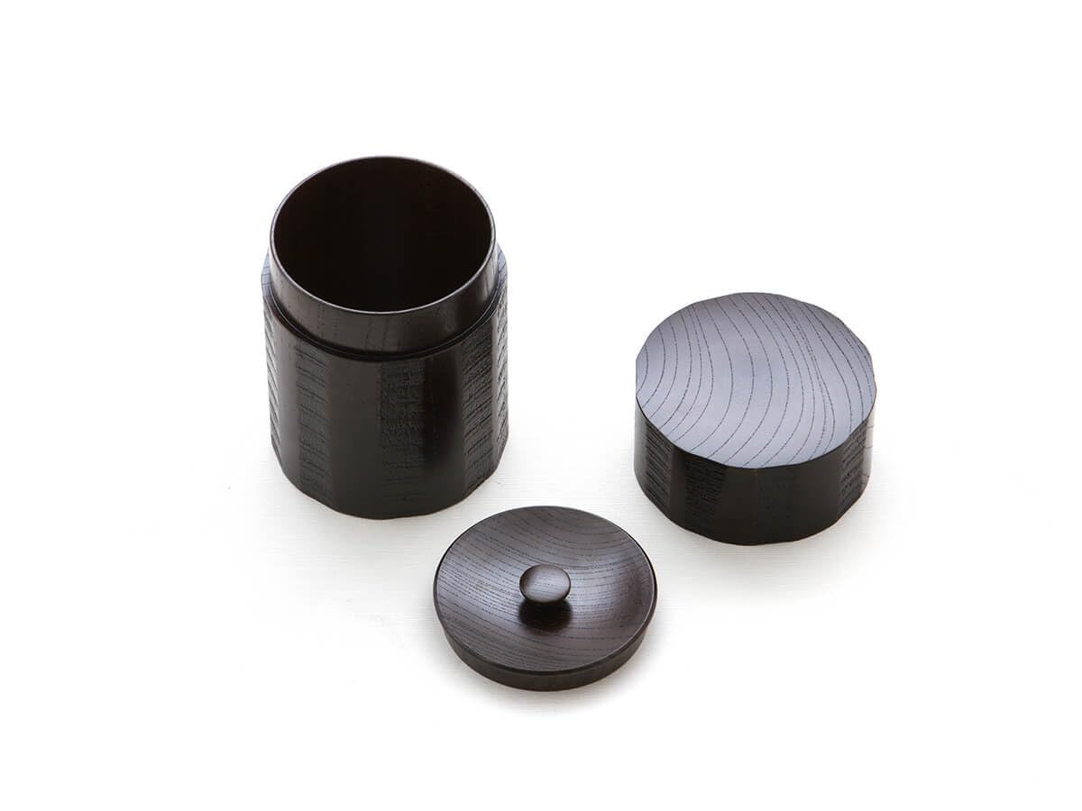 japanische Teedose ca. 150g losen Tee, Urushi Nuri, schwarz, Holz. Aroma-Deckel, von Hand gefertigt, Geschenk-Verpackung