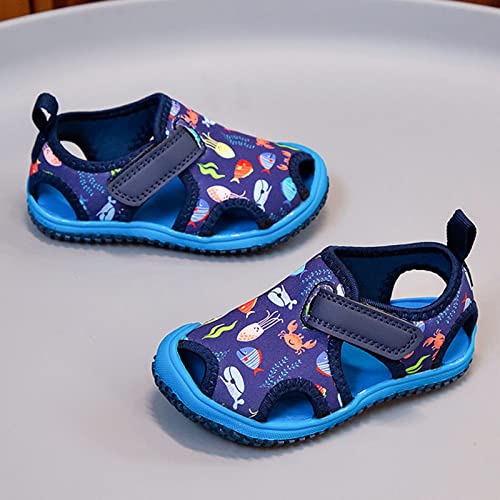 Toddler Water Shoes Kids Girls Cute Pattern Beach Sandals Barefoot Walking Water Shoes Non-Slip Breathable Swim Sandals3