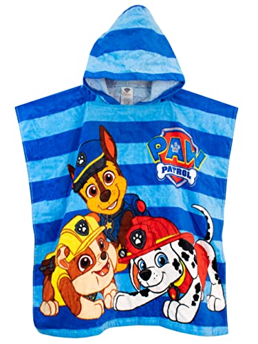 Paw Patrol Poncho de Toalla con Capucha para Niños La Patrulla Canina Un Tamaño