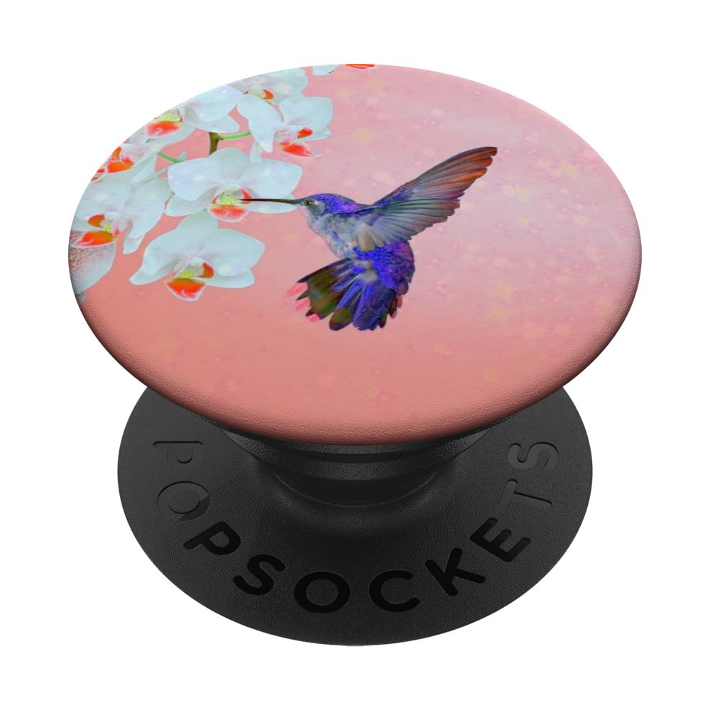 Light Pink Hummingbird Cell Phone Pop Up Grip Finger Holder PopSockets Adhesive PopGrip