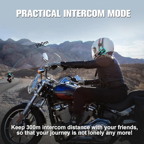 Intercomunicadores Bluetooth para casco de moto con micrófono cancelación ruido pack de 2 2