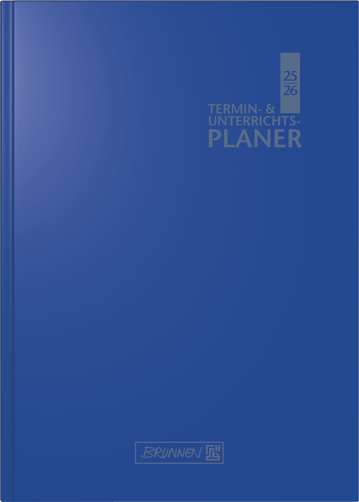 BRUNNEN Termin- & Unterrichtsplaner (2025/2026), 2 Seiten = 1 Woche, A5, 224 Seiten, Kunststoff-Einband Baladek, blau
