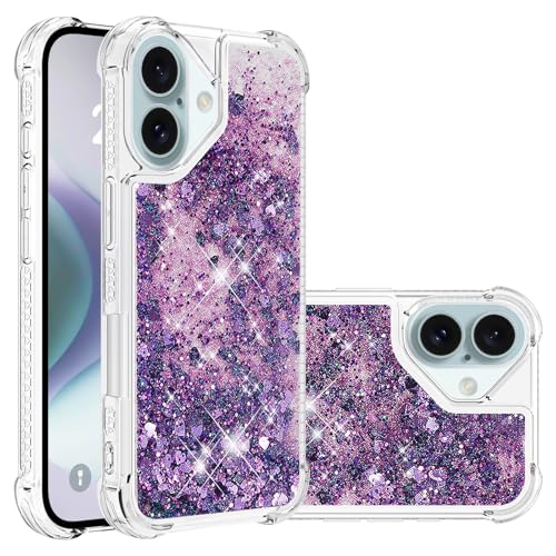 Coque iPhone 16 anti-choc en TPU souple transparent et pailleté