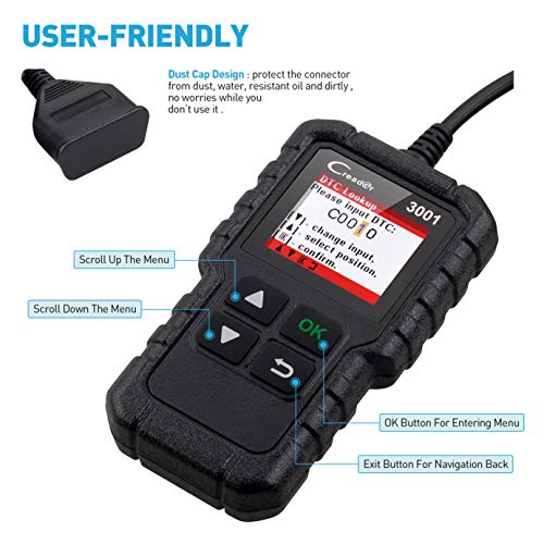 (2023 Upgrade Ver.) Launch Creader 3001 Obd2 Scanner Engine Fault Code Reader,Support O2 Sensor,Lifetime Free Update,Scanner For All Obdii Protocol Cars Since 1996 #TOP3