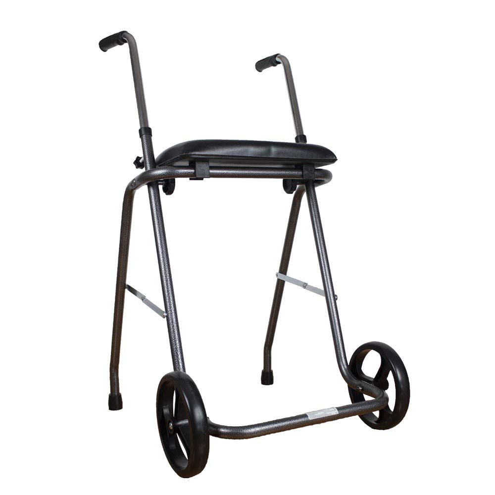 Andador plegable con dos ruedas y asiento