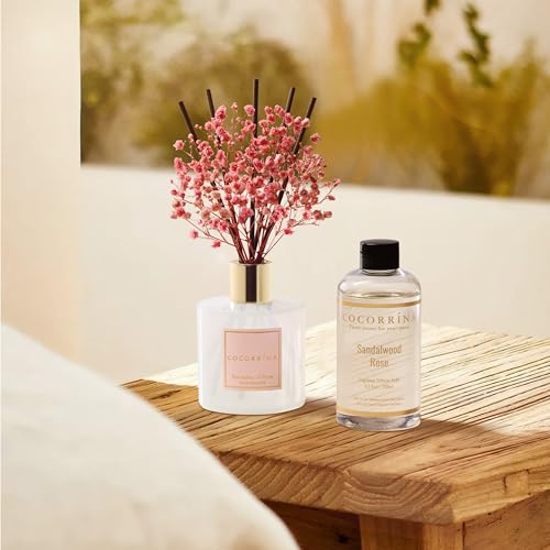 Image of COCORRINA Refill - Sandalwood Rose 6.7 Fl.oz Reed Diffuser Refill with 8 Sticks