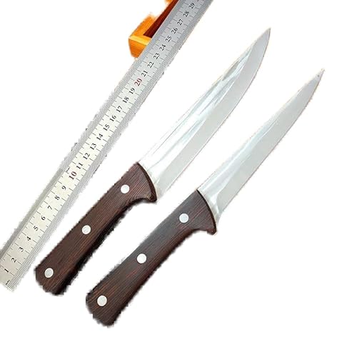 牛刀 牛刀包丁 鋭い屠殺ドイツ特製豚肉手鍛造フルーツナイフ骨切り豚肉切り包丁肉売りステンレス レザーケース付属 (オリジナルカラー2点セット)