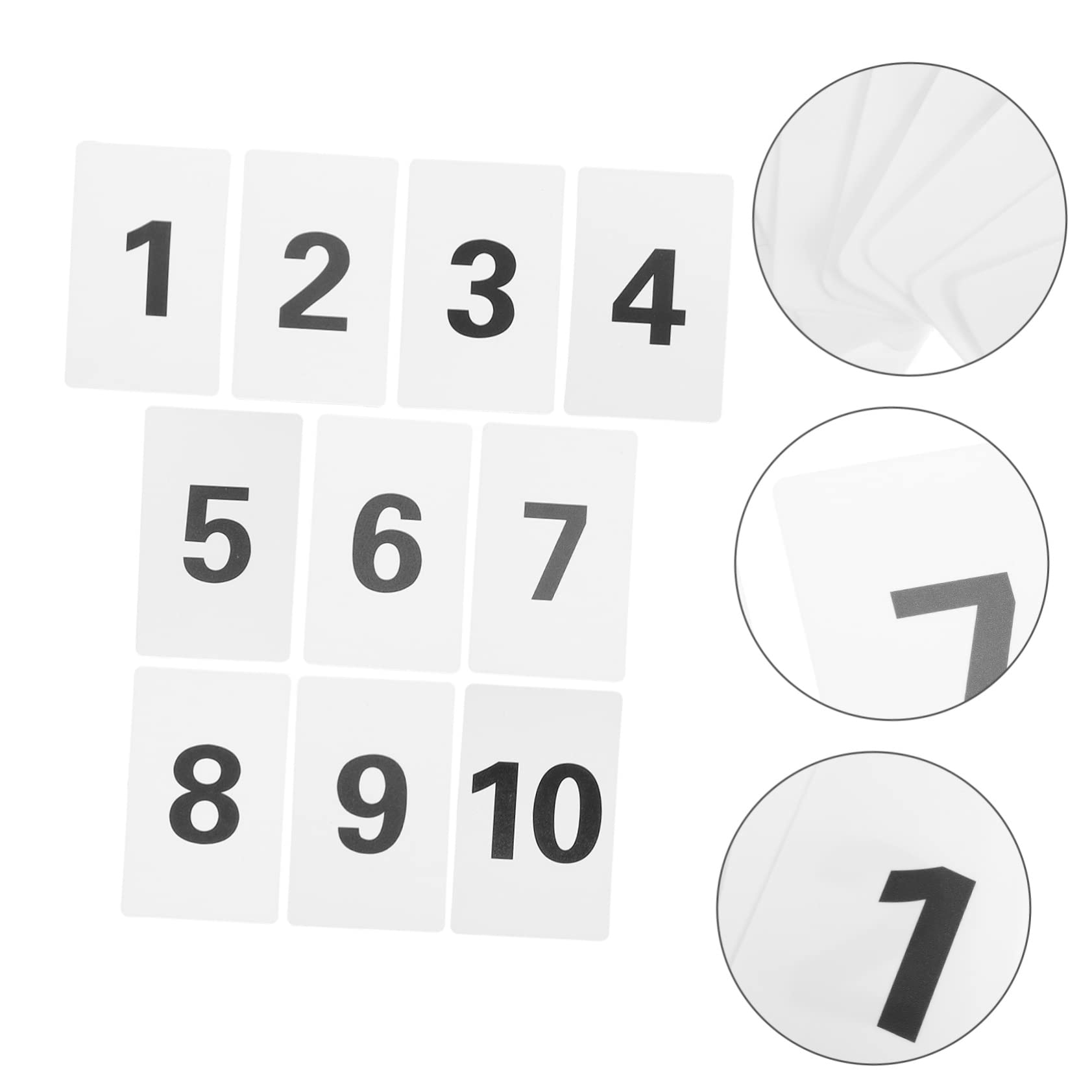 OSALADI 10pcs Plastic Number Cards for Table Durable Digital Display Cards for Desk Home Hanger Labels Easy to Use Safe and Reliable
