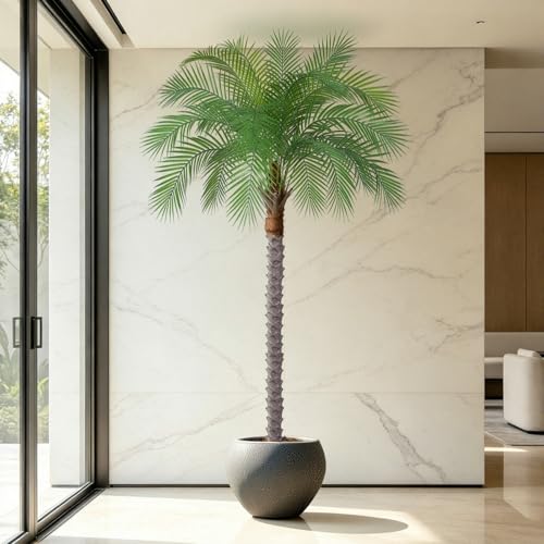 Image of 6ft Artificial Phoenix Palm Tree, Faux Coconut Silk Tropical Fake Palm Plant for Indoor Outdoor Home Office Patio Bathroom Pool Coastal Decor(Set of 2)